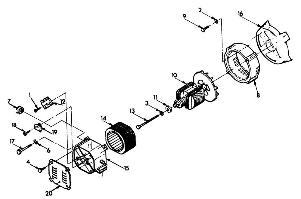 Generator Diagram and Parts List for 9160-0-4W115A  Briggs and Stratton Generator